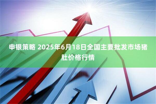 申银策略 2025年6月18日全国主要批发市场猪肚价格行情